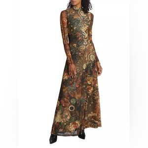 Ronny Kobo Ember Abstract Maxi Dress size M